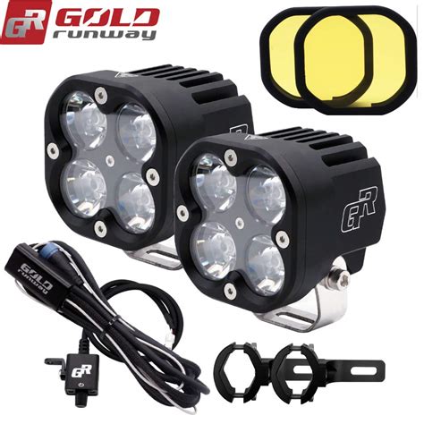 gold runway auxiliary led lights.